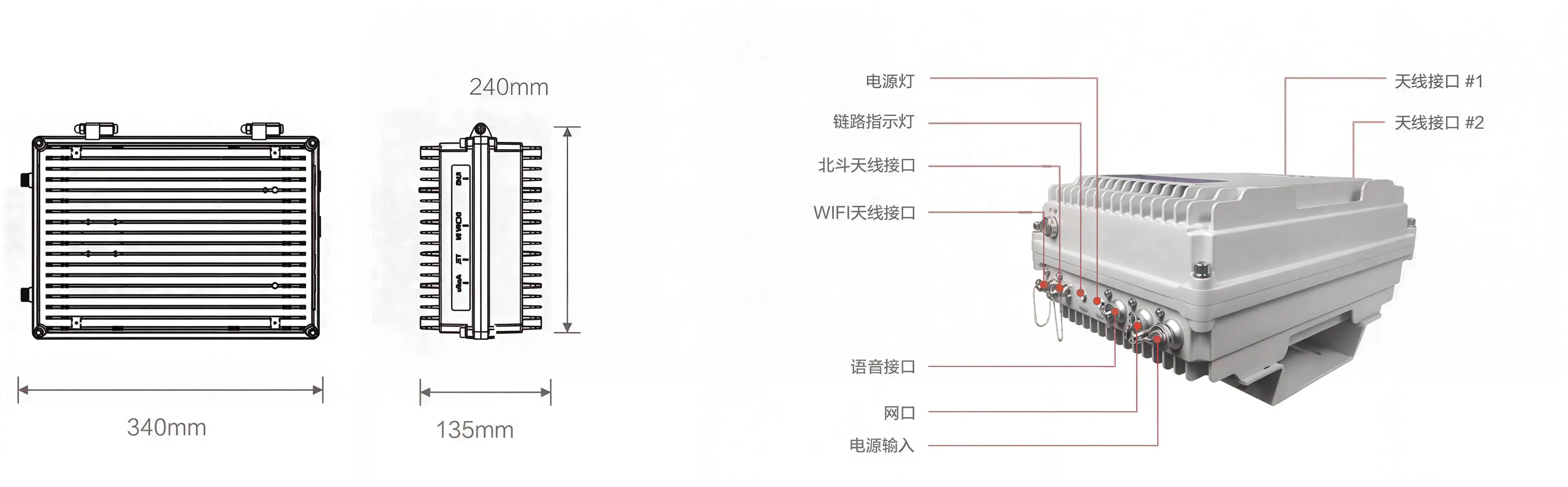 基站式自组网电台尺寸